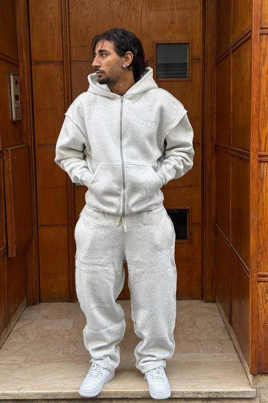 ENSEMBLE ZIP BRODERIE JL GREY