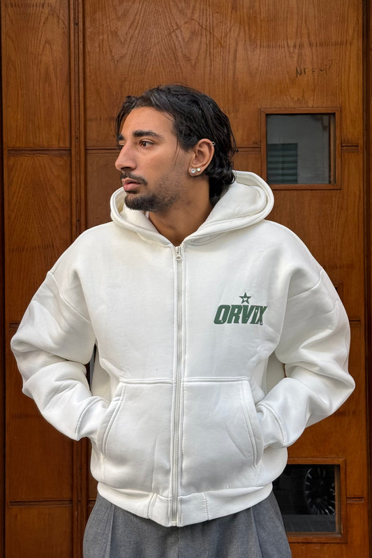 HOODIES CROP ZIP ORVIX CLUB WHITE OVX