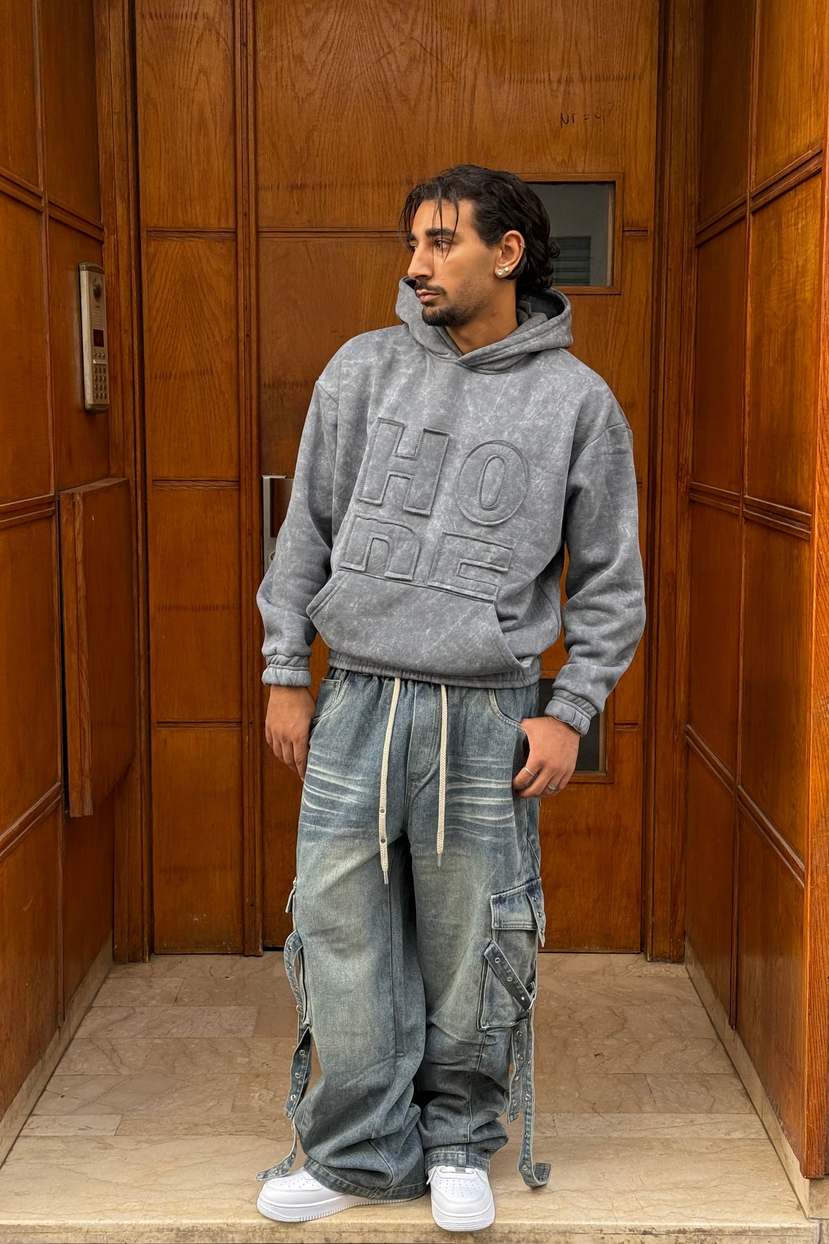 HOODIES HO WASHED GREY JL