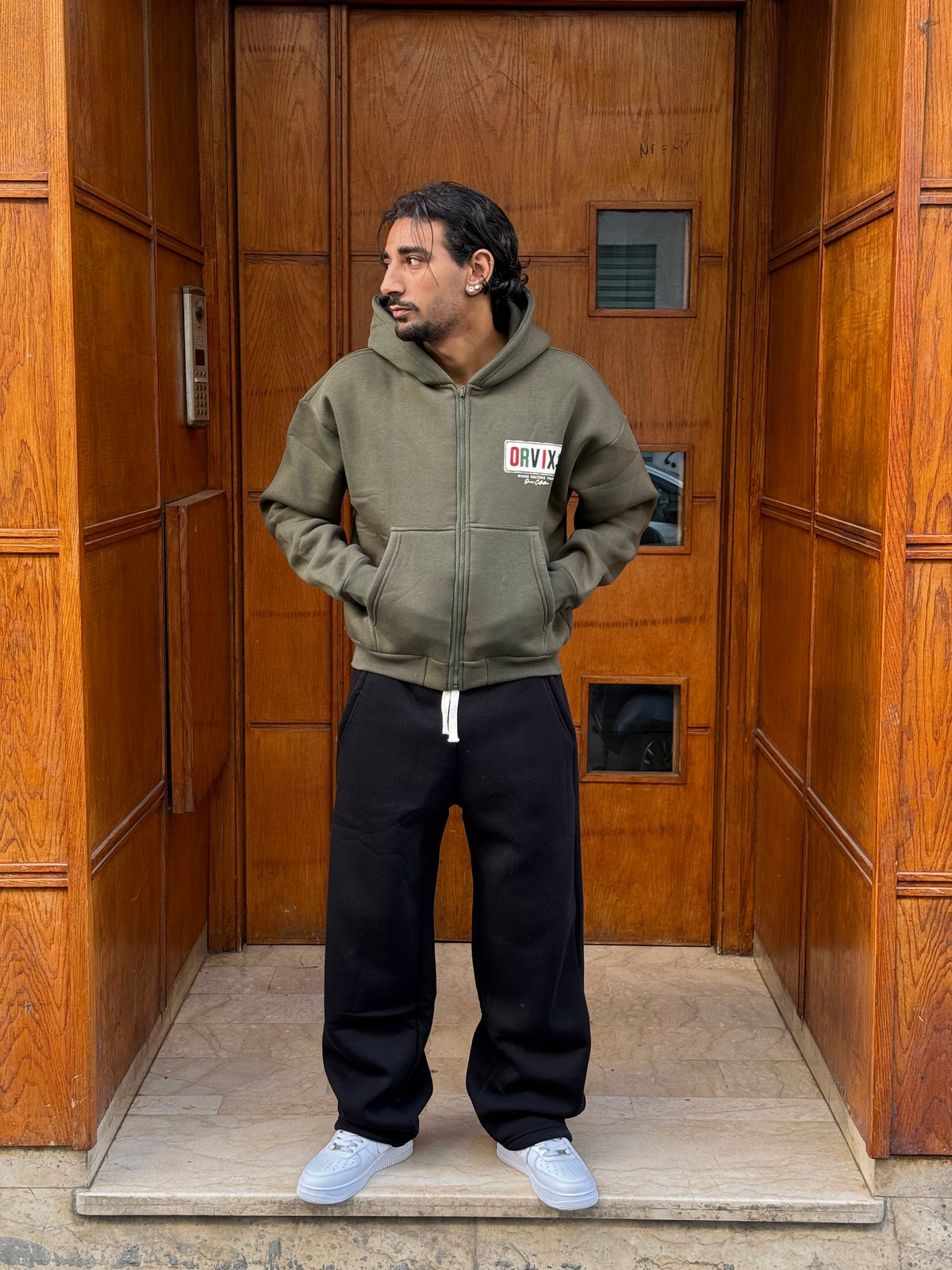 HOODIES CROP ZIP ORVIX GREEN OVX
