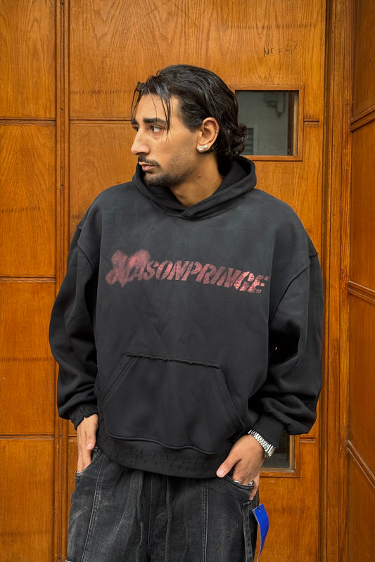 HOODIES CROP ASONPRINCE WASHED BLACK CN