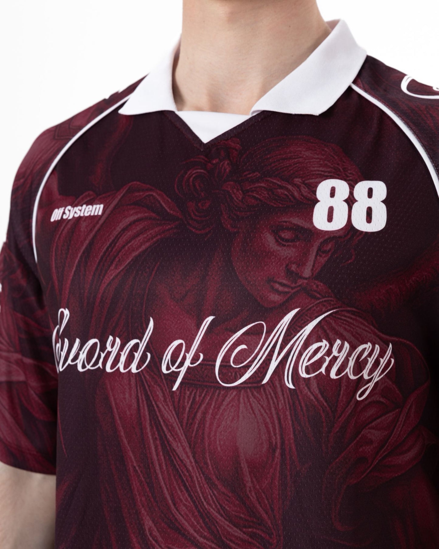 AMERICAN T-SHIRT 88 BURGUNDY WHITE 8852