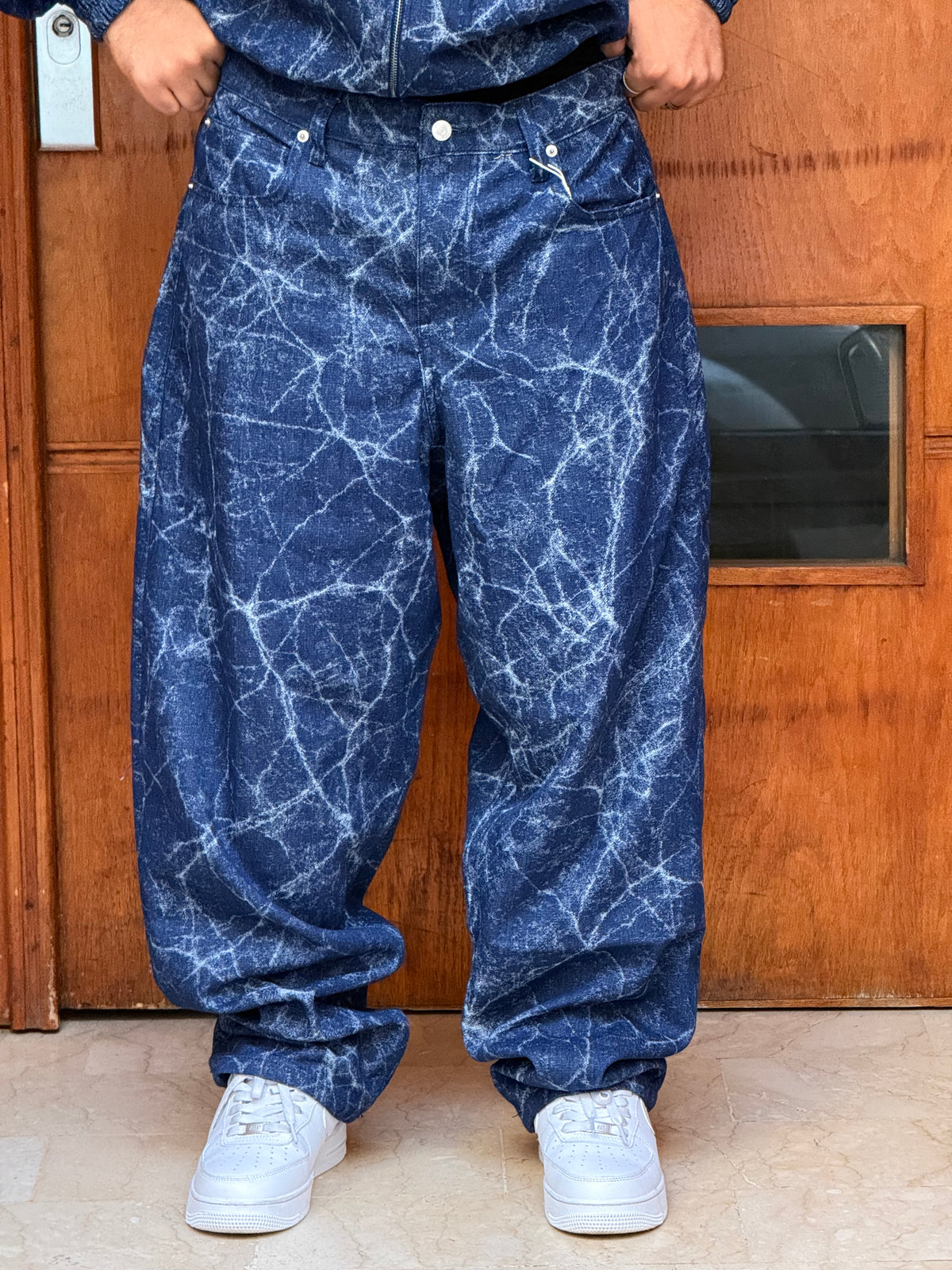 ENSEMBLE JEANS IMPRIME ZIP BLUE