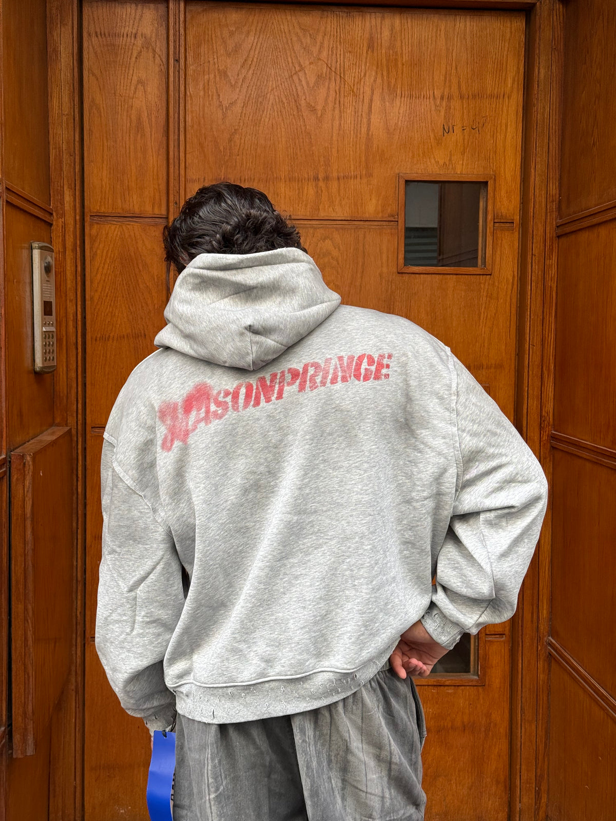 HOODIES CROP ASONPRINCE WASHED GREY CN