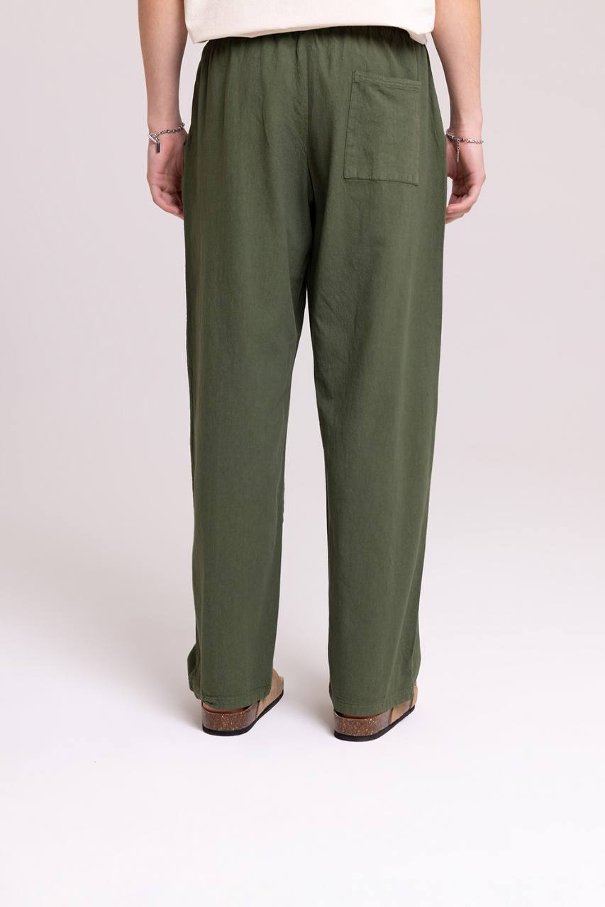 LINEN PANTS GREEN J&J Y145 / V80-22