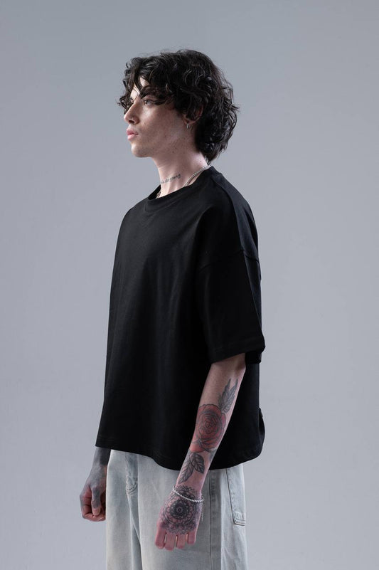 T-SHIRT CROP BASIC BLACK 20-206