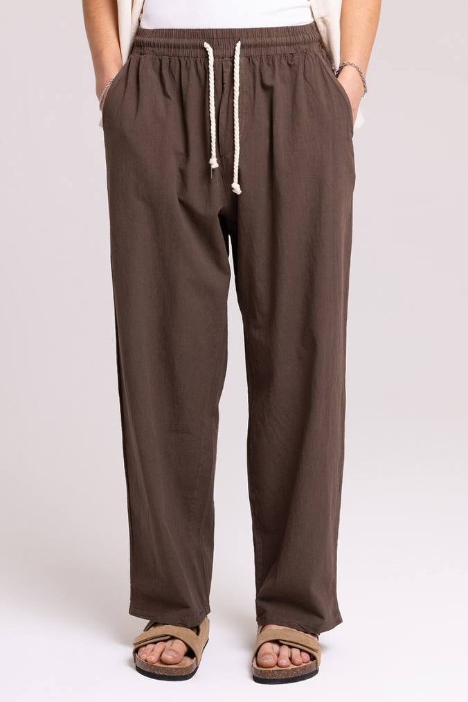 LINEN PANTS BROWN 40-212 / V80-22 / Y145