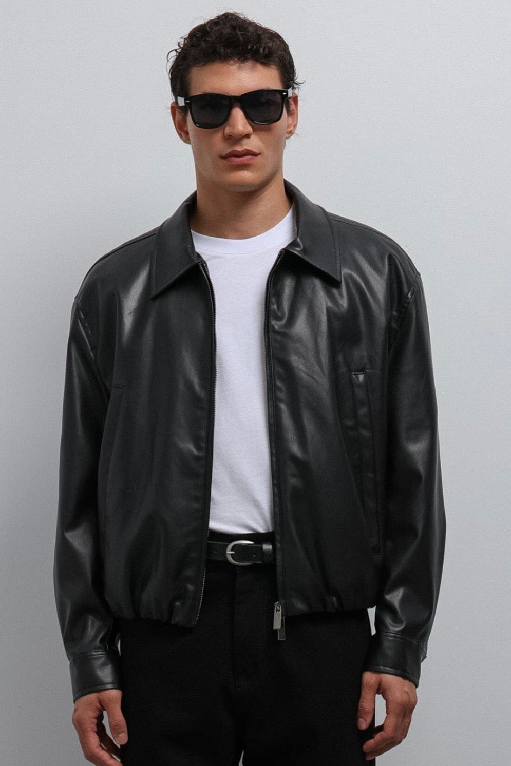 JACKET FAUX LEATHER ZIP 8321