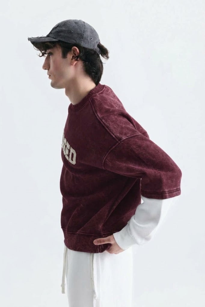 SWEATSHIRT BLESSED BURGUNDY ES E71-199