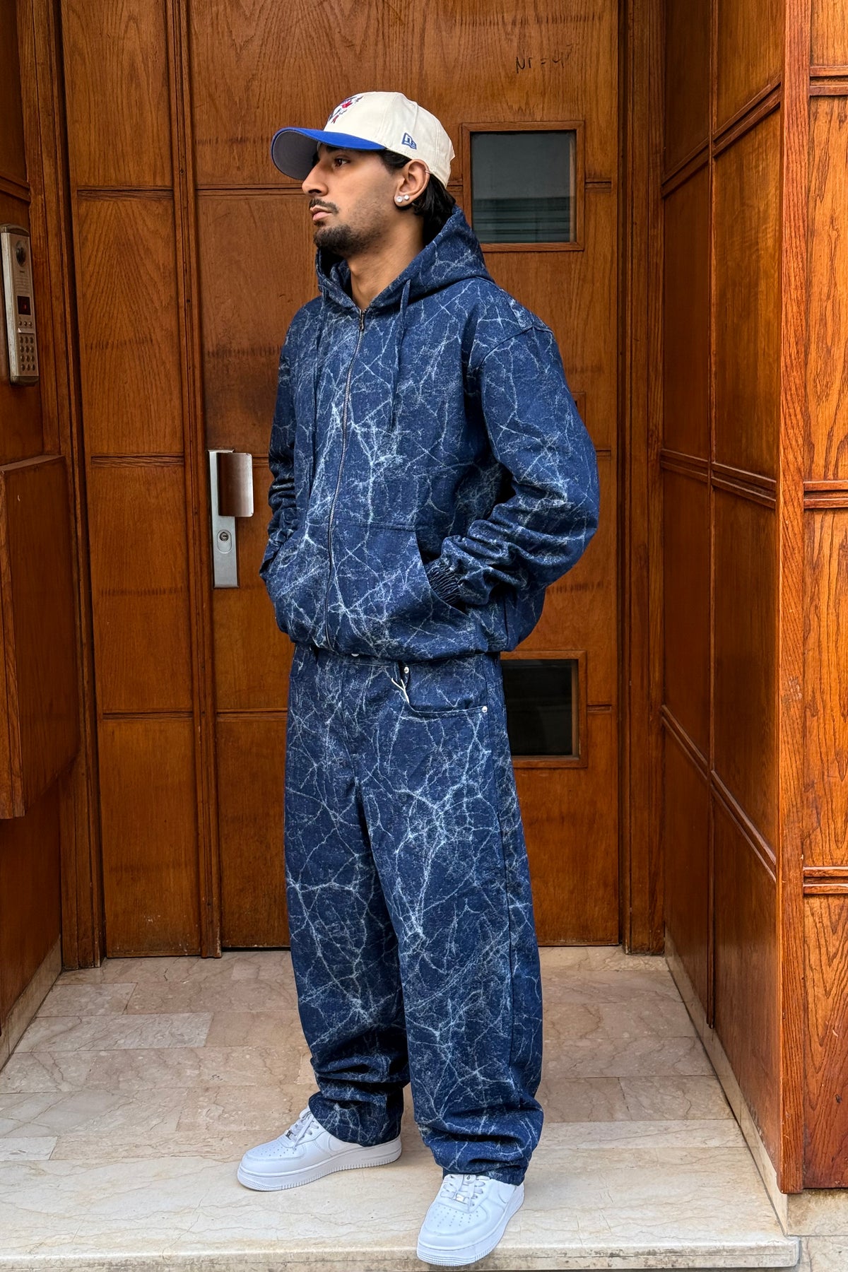 ENSEMBLE JEANS IMPRIME ZIP BLUE