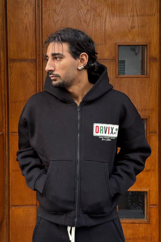 HOODIES CROP ZIP ORVIX BLACK OVX
