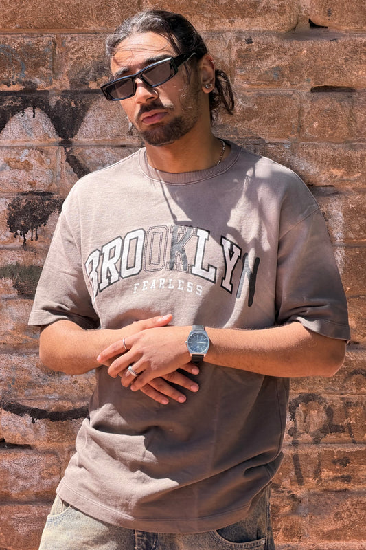 T-SHIRT WASHED BROOKLYN BROWN
