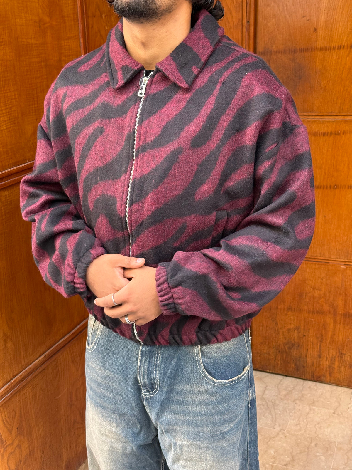 JACKET ZEBRA BURGUNDY PZ