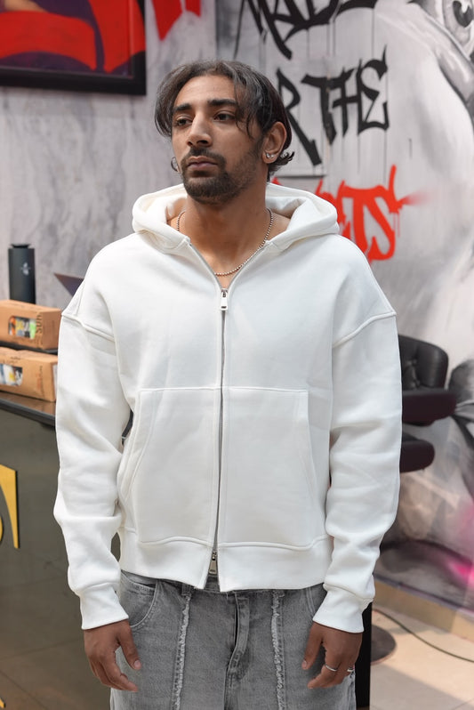 HOODIES ZIP WHITE 9437