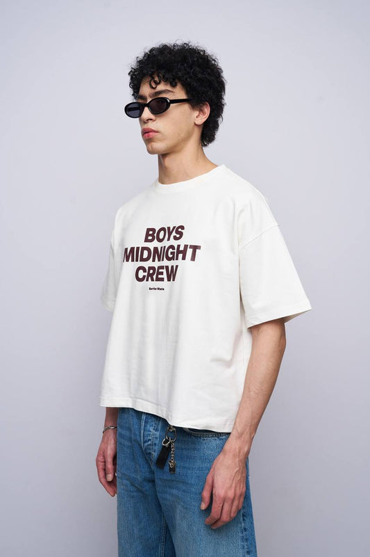 T-SHIRT CROPPED BOYS MINIGHT WHITE BR 20-217