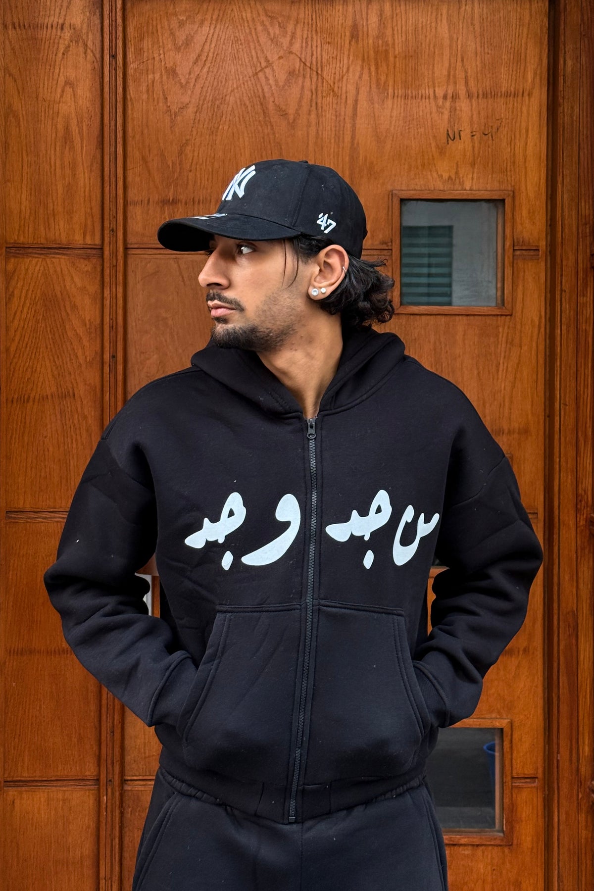 HOODIES ZIP CROP ( من جد وجد ) BLACK OVX