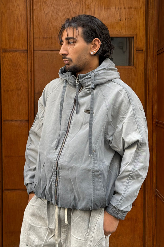 JACKET AVEC CAPUCHE WASHED GREY CN