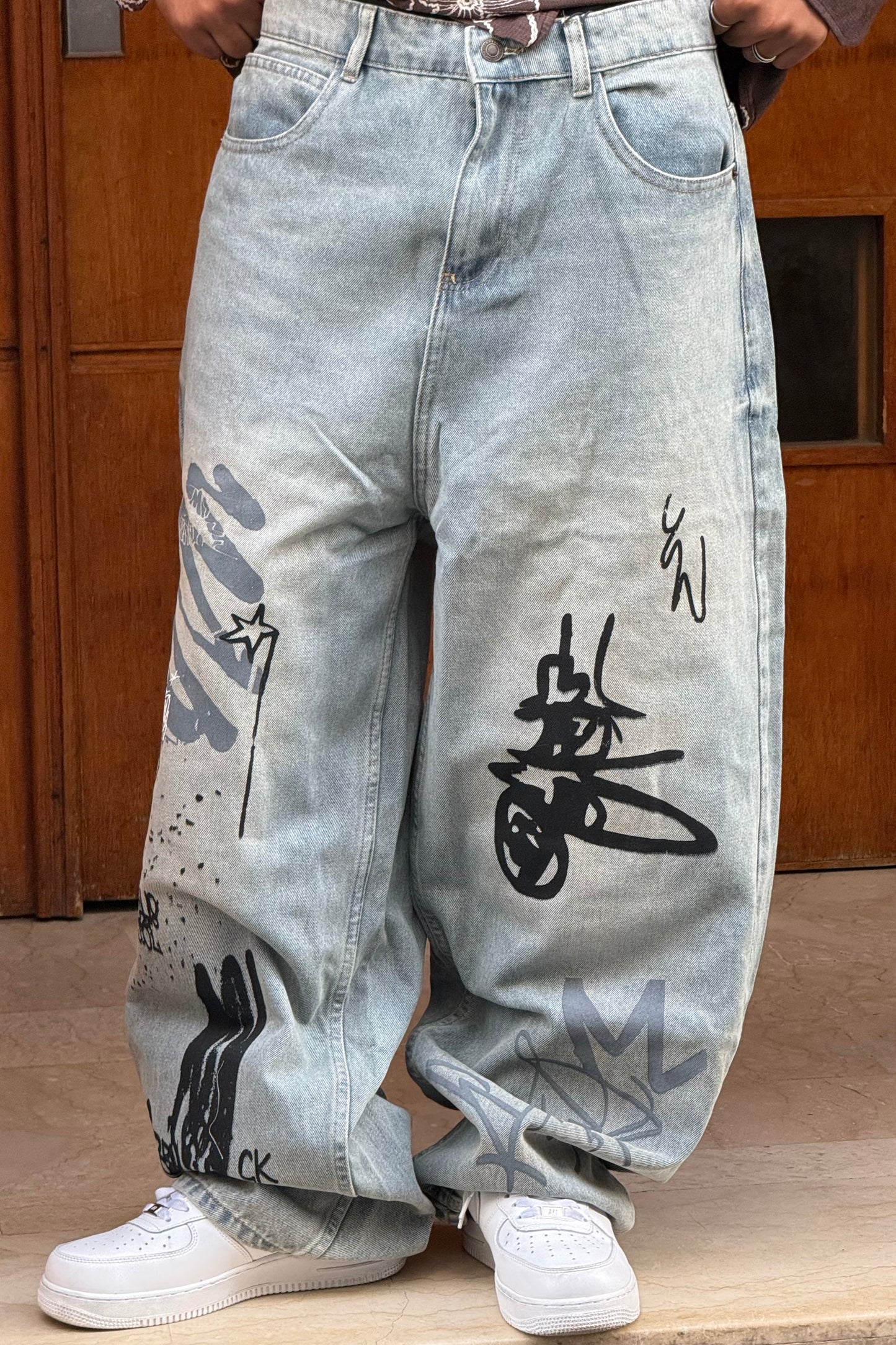 SUPPER BAGGY JEANS GRAFFITI DIRTY