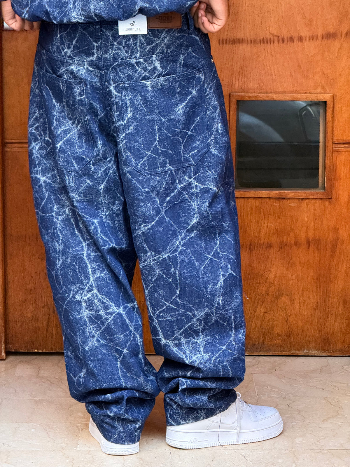 ENSEMBLE JEANS IMPRIME ZIP BLUE