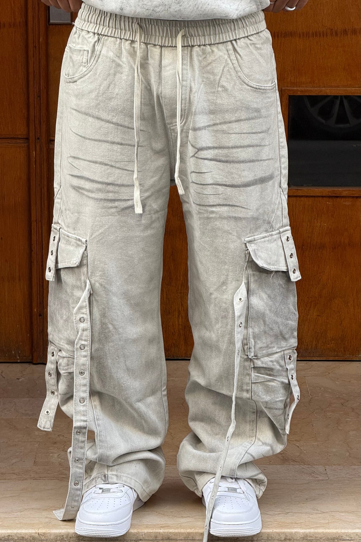 CARGO JEANS LASER WHITE CN