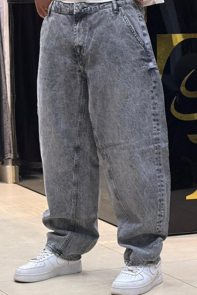 BALLOON FIT JEANS GREY