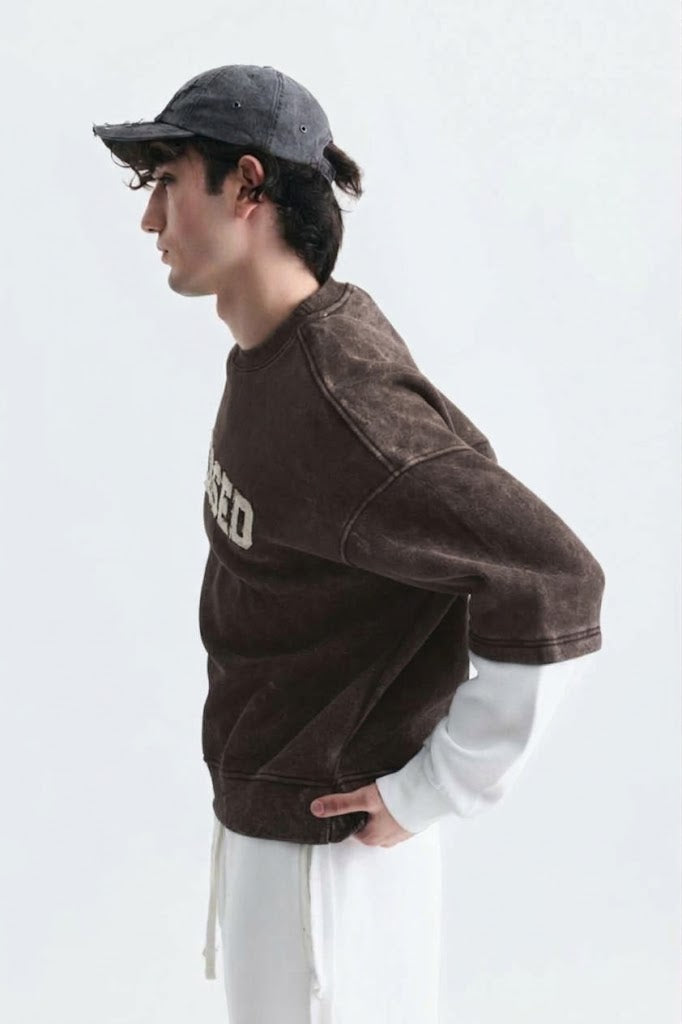SWEATSHIRT BLESSED BROWN ES E71-199