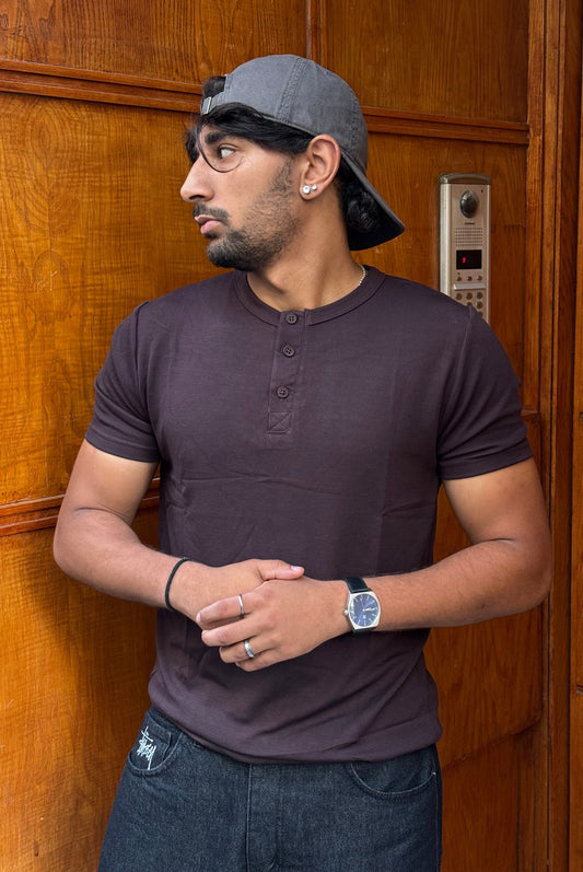 T-SHIRT SLIM FIT BROWN NGR 099