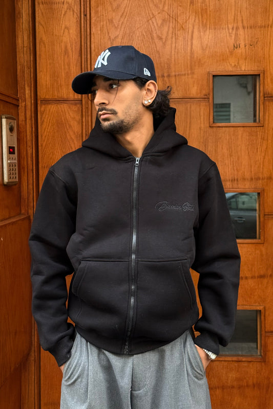 HOODIES ZIP BARRIER STATE BLACK BL