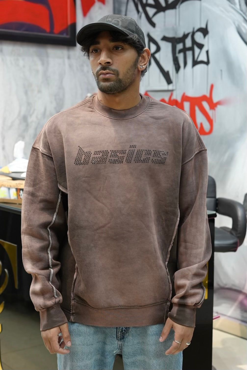SWEATSHIRT BASIC BROWN E71-98