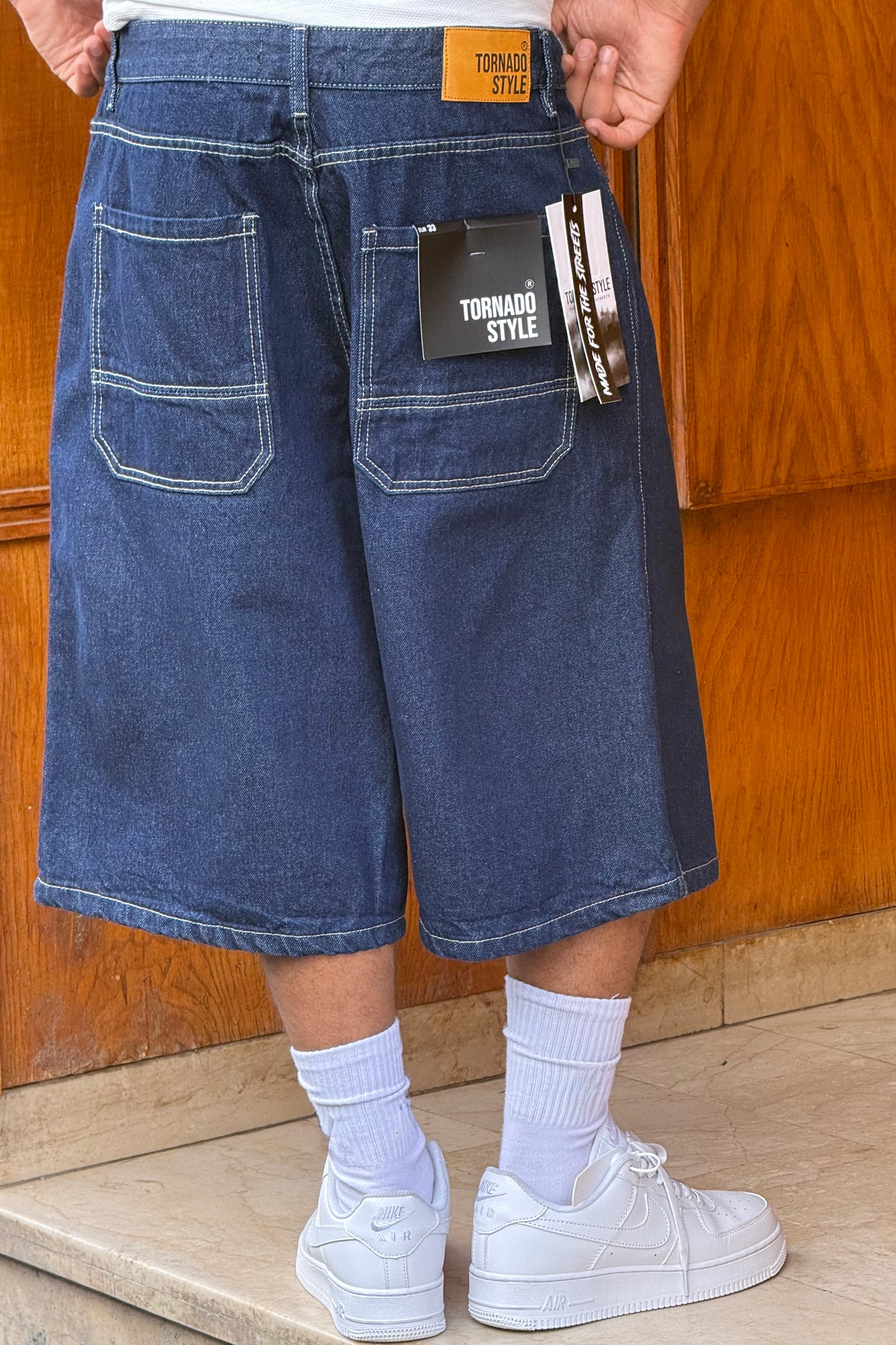 BAGGY JORTS TORNADO STYLE (BLEU BRUT)