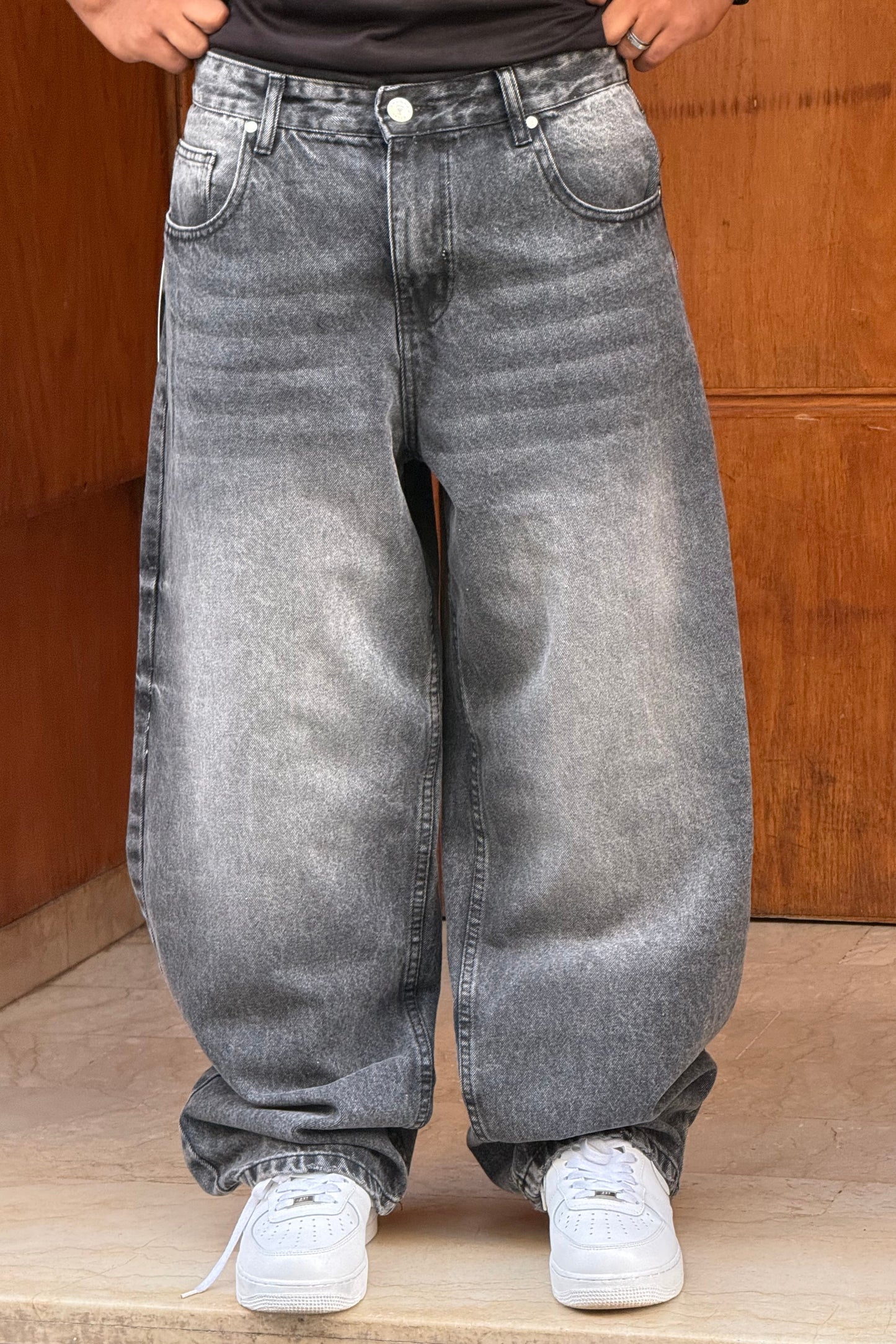 SUPPER BAGGY JEANS TORNADO STYLE (GRIS NOIR)