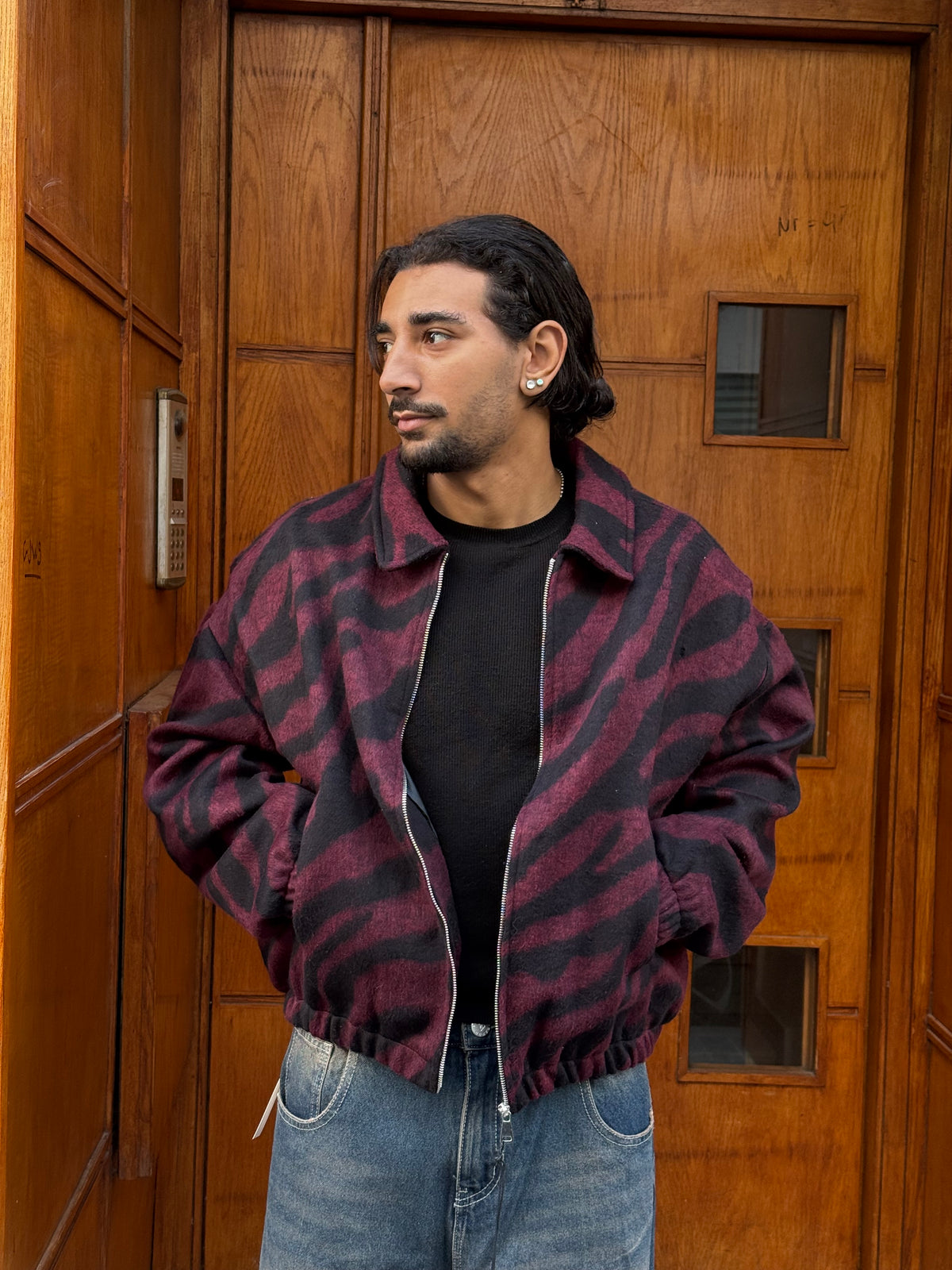 JACKET ZEBRA BURGUNDY PZ