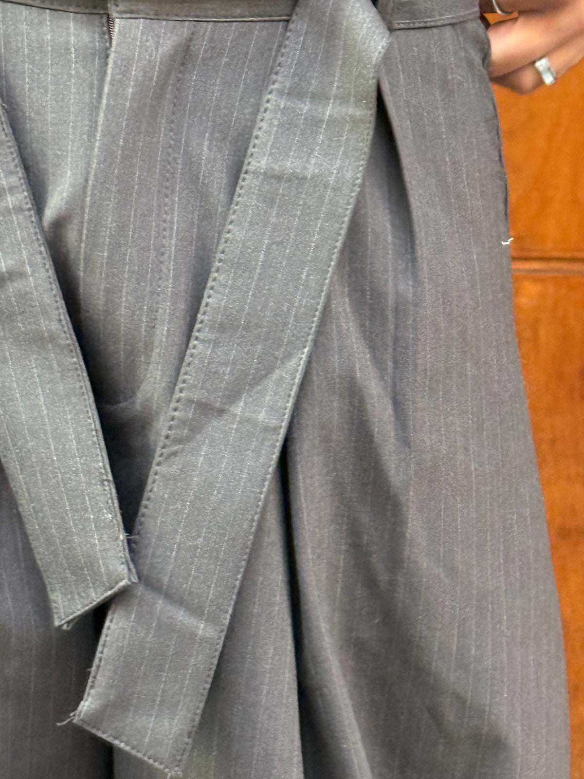 TROUSER PANTS OVERSIZE RAYURES (BROWN) V80-63