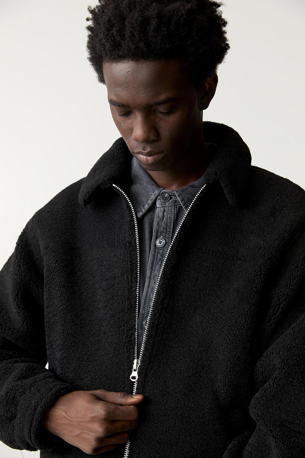 Faux shearling jacket black P&B