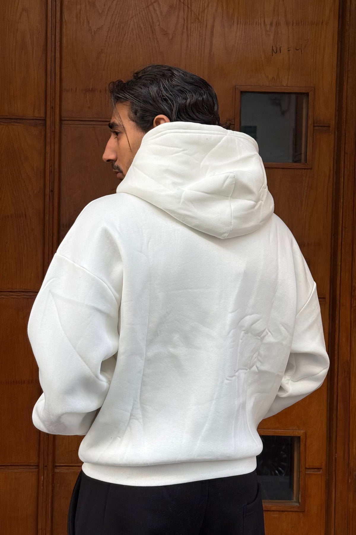HOODIES CROP ZIP BASIC WHITE OVX
