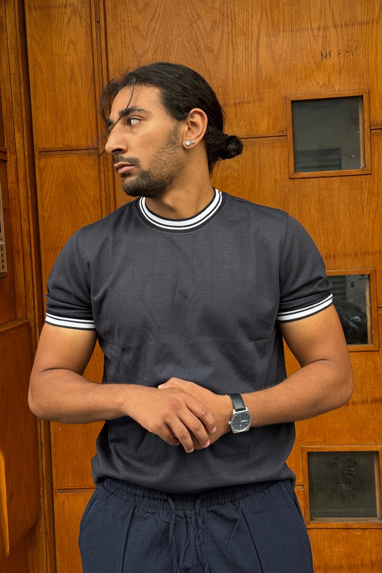 T-SHIRT SLIM FIT DARK BLUE NGR 023