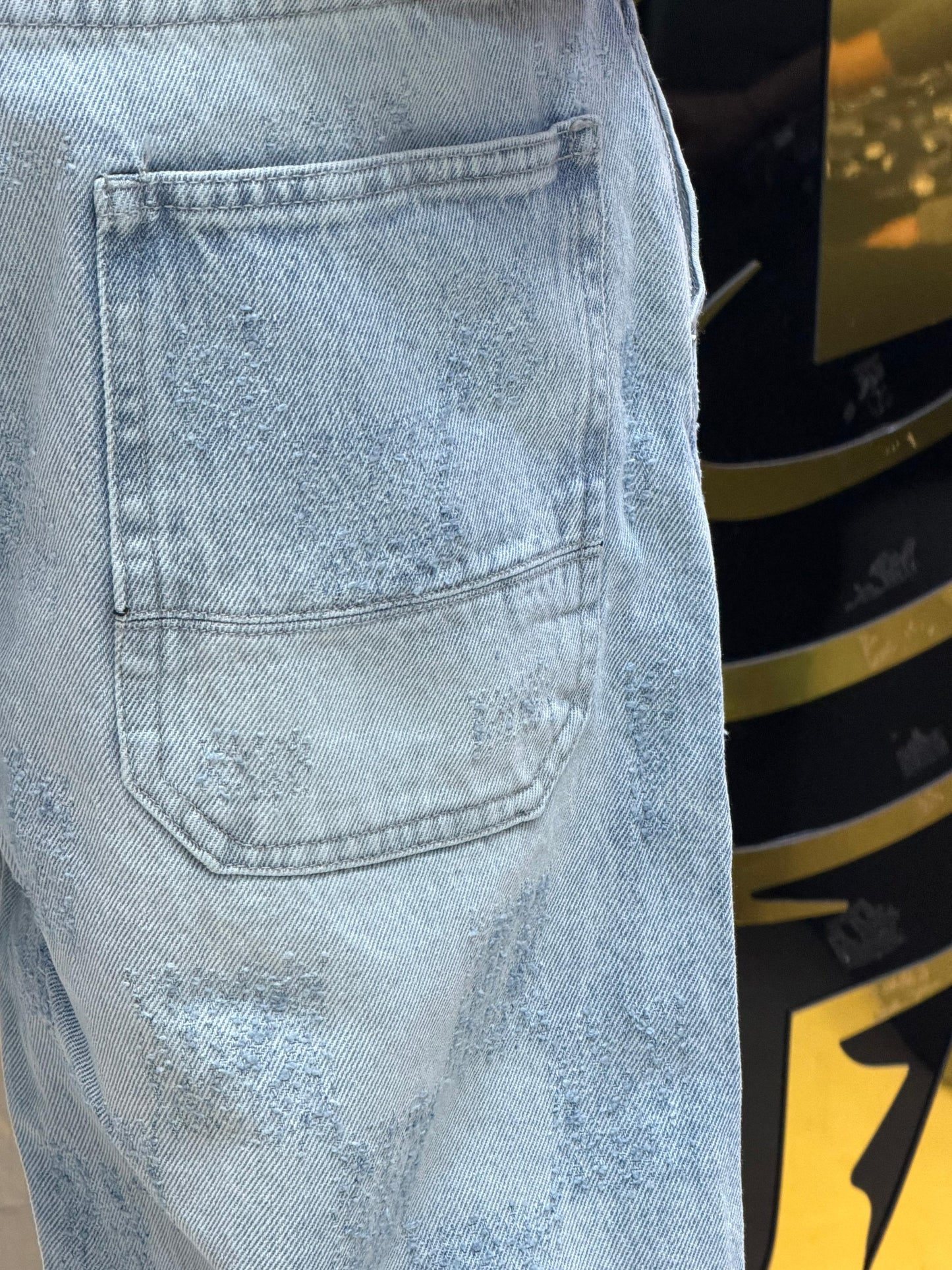BAGGY JEANS CARREAU LASER BLEU DELAVE