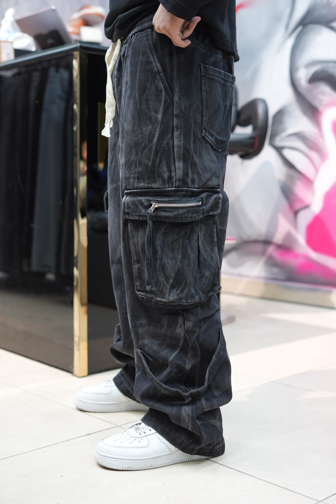 CARGO POCHE ZIP BLACK