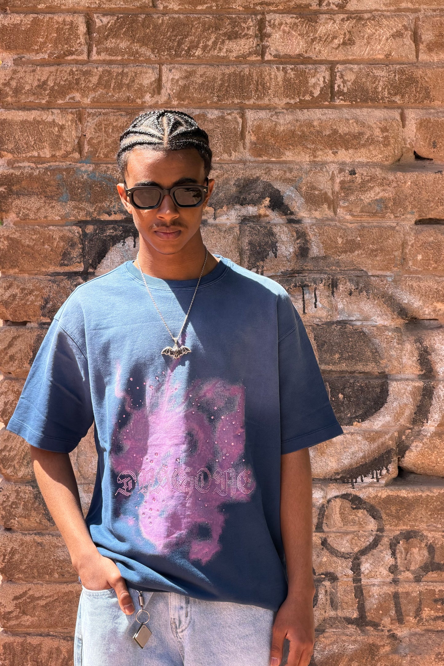 T-SHIRT WASHED DRAGON BLUE