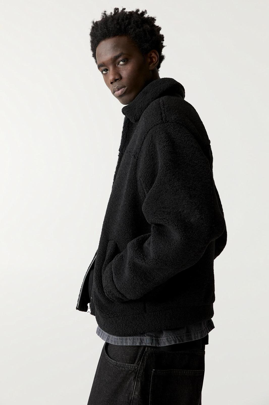 Faux shearling jacket black P&B