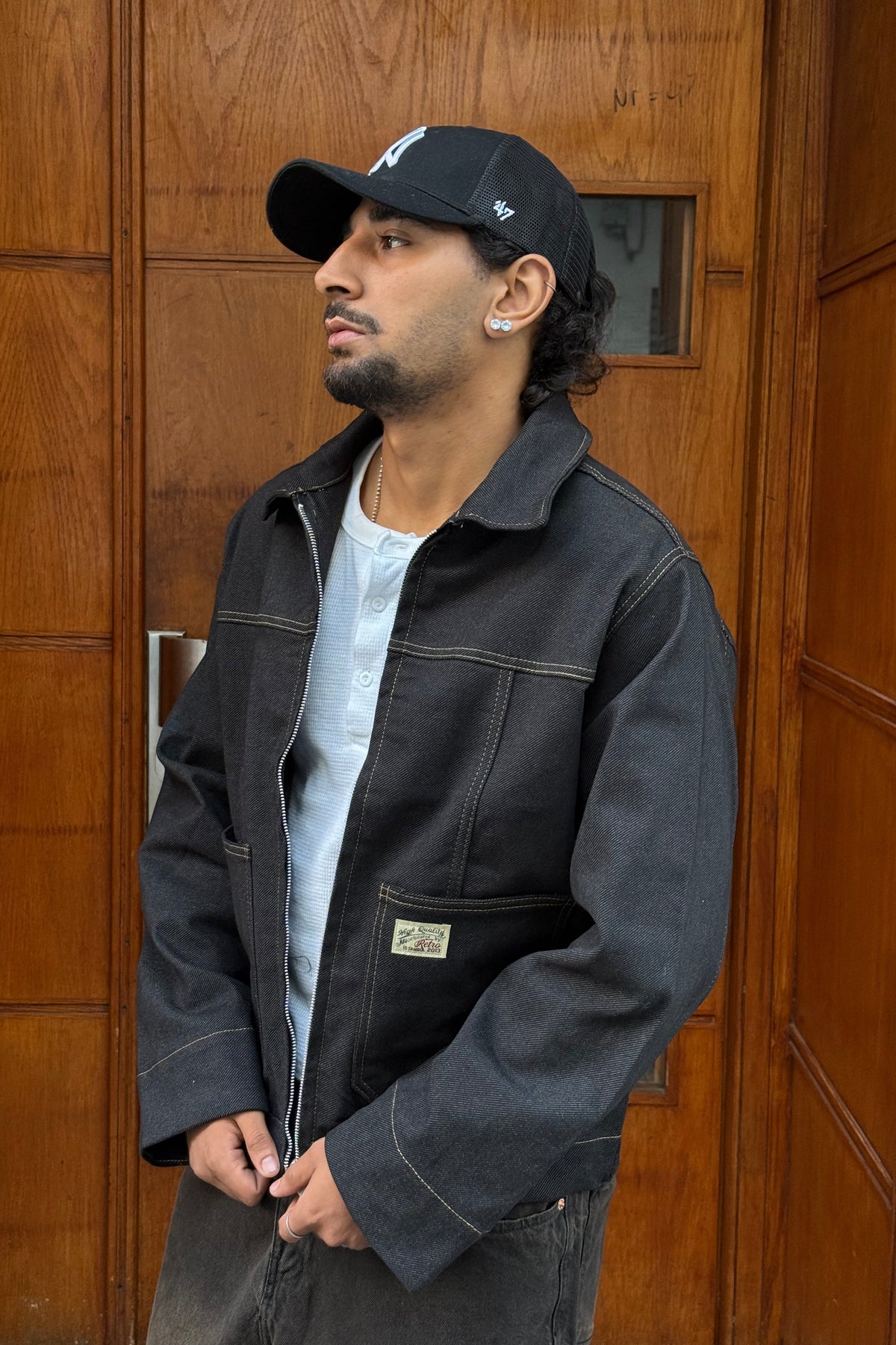 JACKET DENIM RT 135 (NOIR BRUTE)