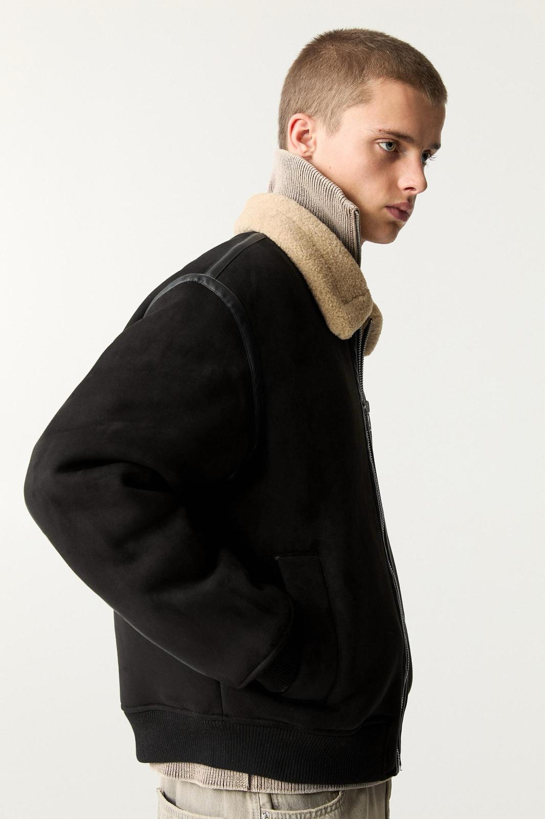 Faux shearling jacket black P&B