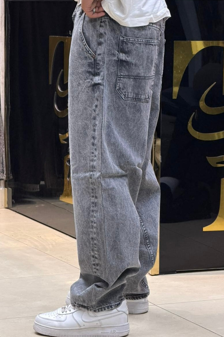 BALLOON FIT JEANS GREY