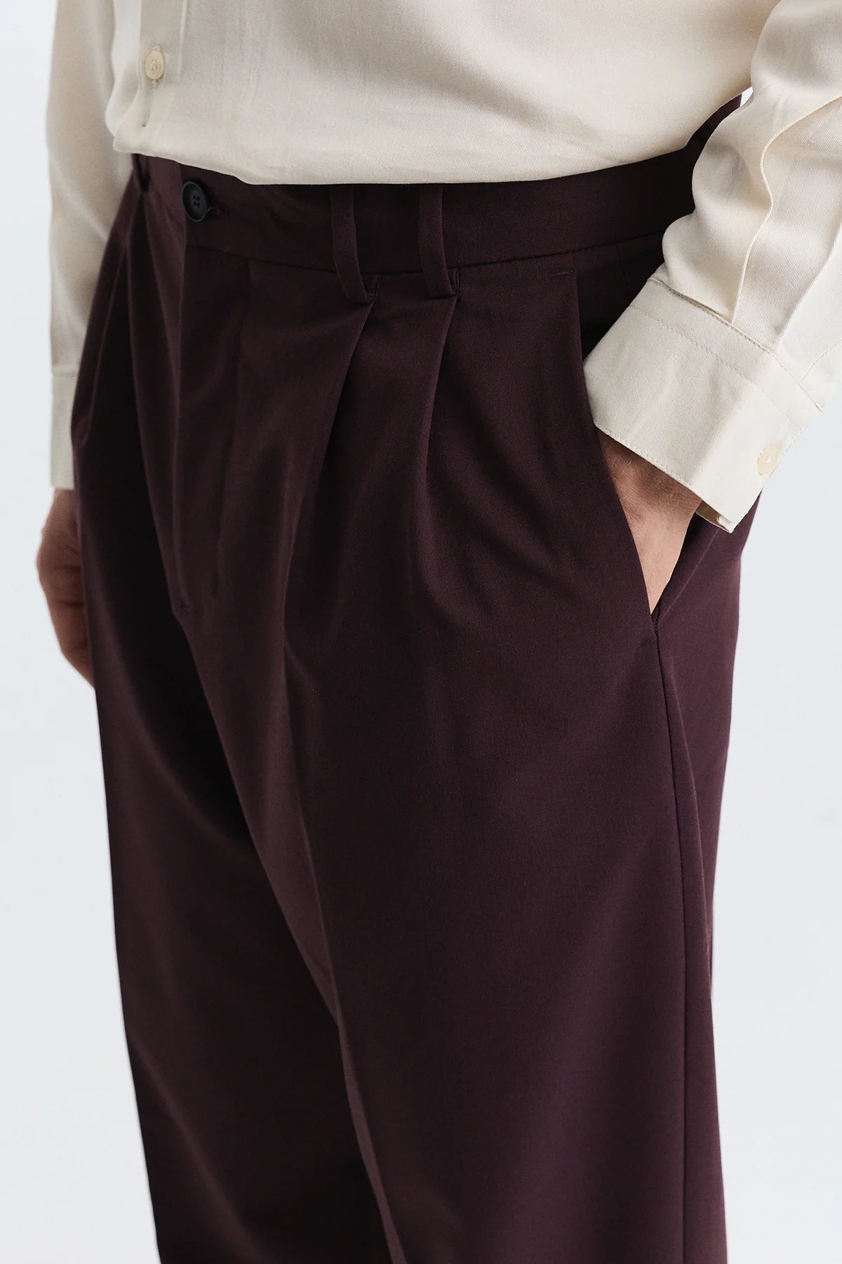 COSTUME CROP BURGUNDY ANT