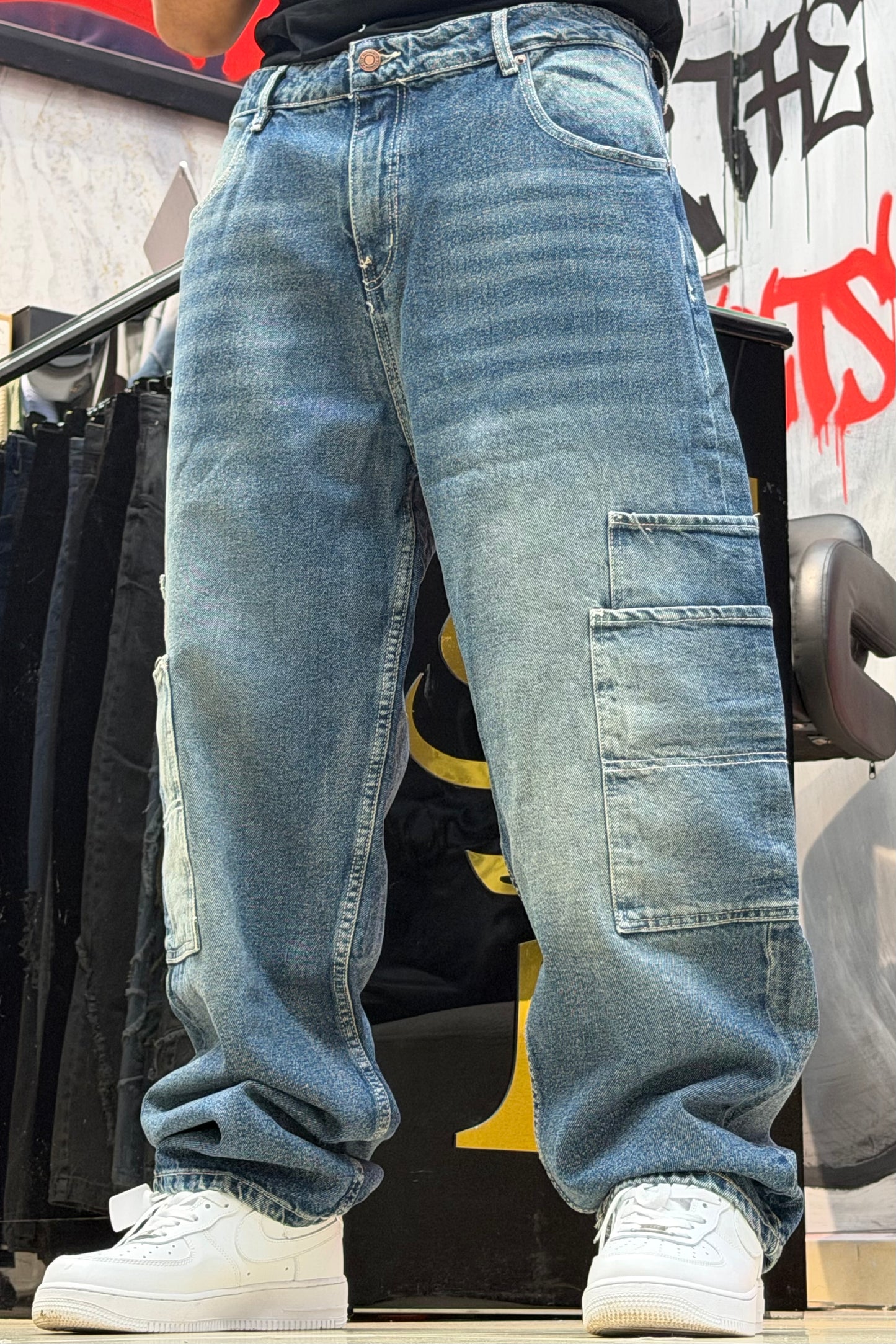 CARGO JEANS DOUBLE POCHE DIRTY