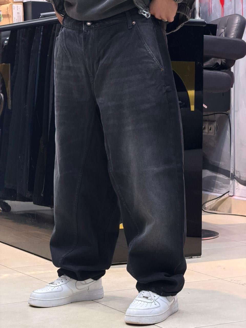 BALLOON FIT JEANS NOIR