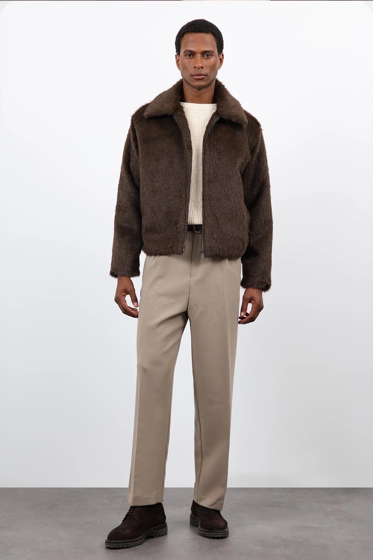 Soft Textured Jacket BROWN A25Y8331 ANT