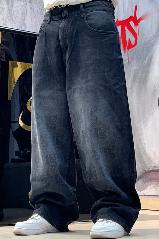 SUPPER BAGGY JEANS LASER NOIR SK