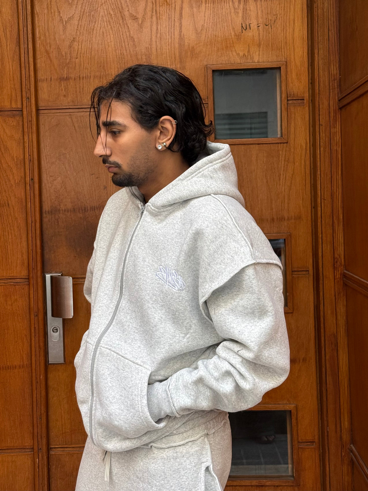ENSEMBLE ZIP BRODERIE JL GREY