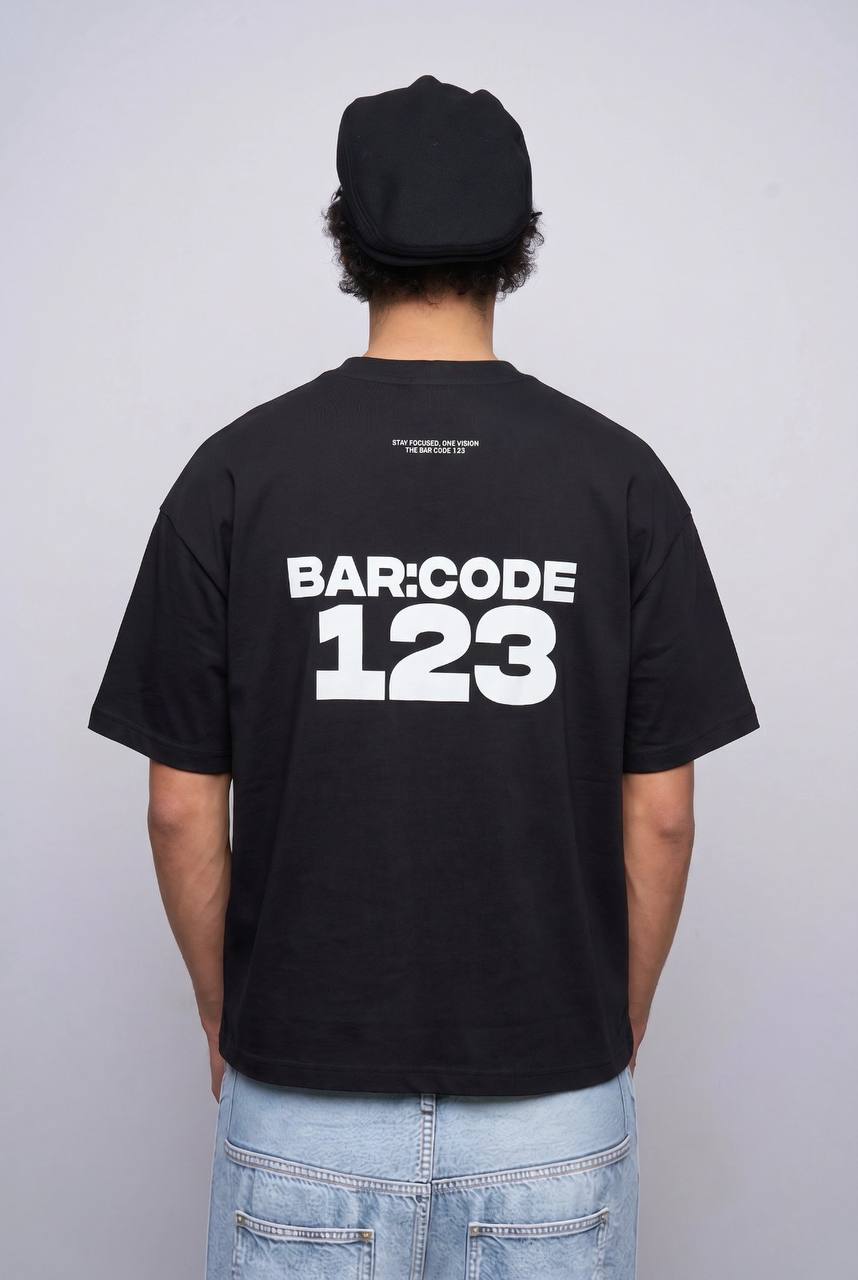 T-SHIRT CROPPED BAR.CODE 123 BLACK BR 20-252